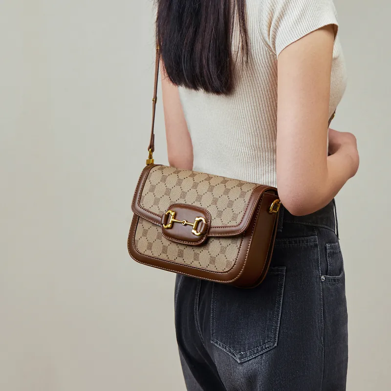 15 MINS PVC Small Square Bag Tofu Bag Shoulder Bag Crossbody Bag Regular Women's Coffee-1