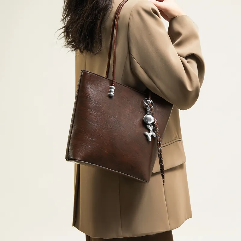 15 MINS Synthetic Leather Shoulder Bag Handbag Regular Women's Coffee/Black-3