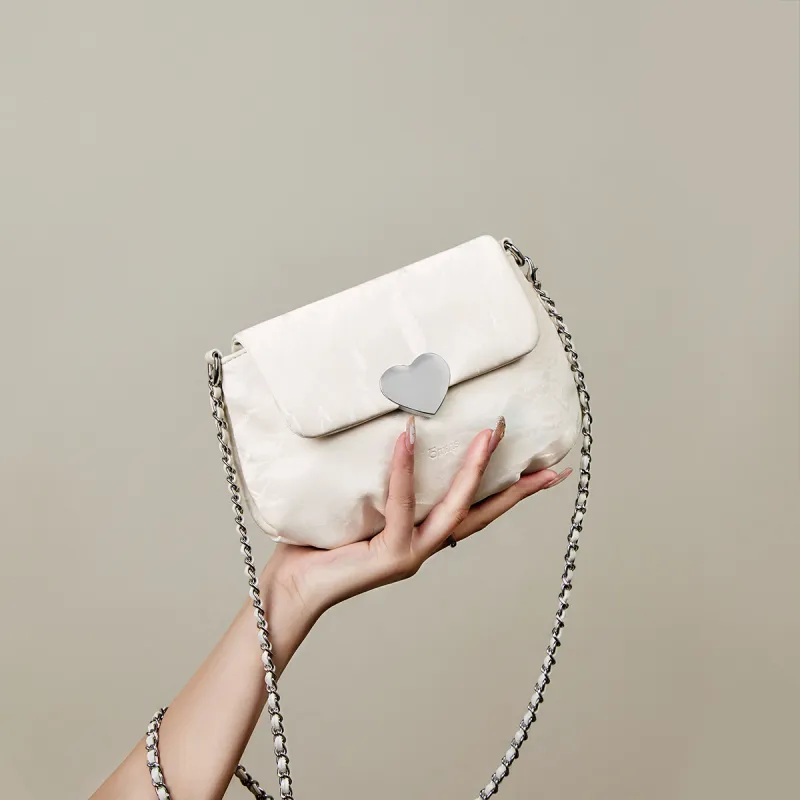 15 MINS Synthetic Leather Shoulder Bag Crossbody Bag Regular Women's Mousse White/Milk Tea Beige/Midnight Black-3