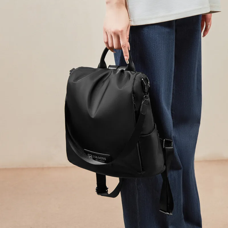 15 MINS Fabric Backpack Regular Women's Coffee/Midnight Black-7