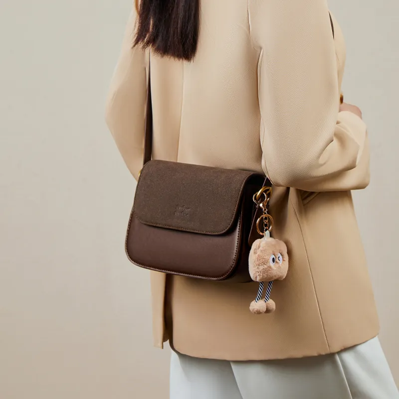 15 MINS Synthetic Leather Shoulder Bag Crossbody Bag Regular Women's Coffee-1