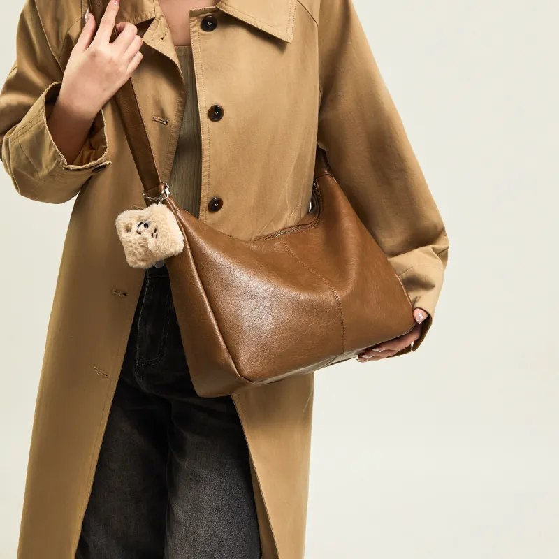 15 MINS Synthetic Leather Crossbody Bag Women's Coffee/Brown-2