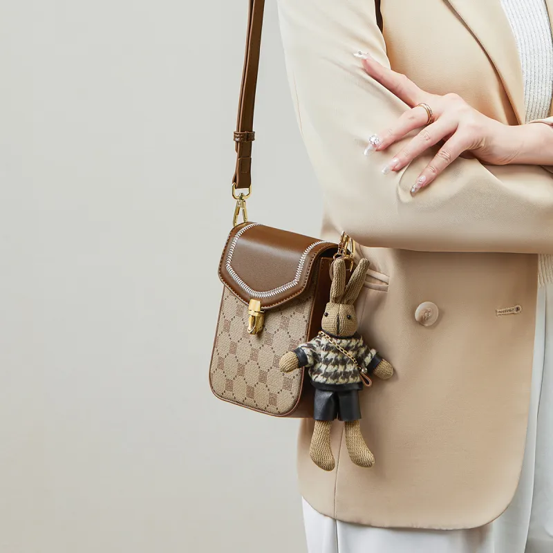 15 MINS PVC Elegant Shoulder Bag Crossbody Bag Regular Women's Coffee-2