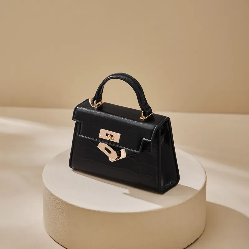 15 MINS Synthetic Leather Kelly Bag, Shoulder Bag, Crossbody Bag, Handbag Regular Women's Pink/White/Black-6