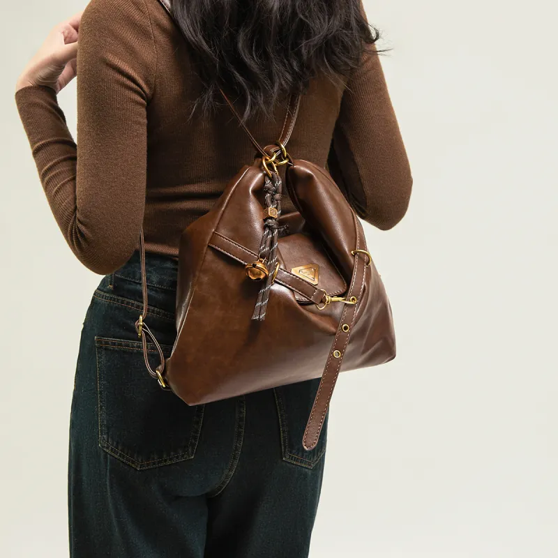 15 MINS Synthetic Leather Backpacks Totes Shoulder Bags Regular Women's Multicolor-1