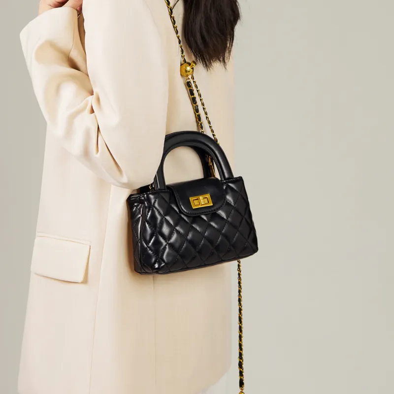 15 MINS Synthetic Leather Portable Crossbody Bag Shoulder Bag Mini Women's Pink/White/Black-13