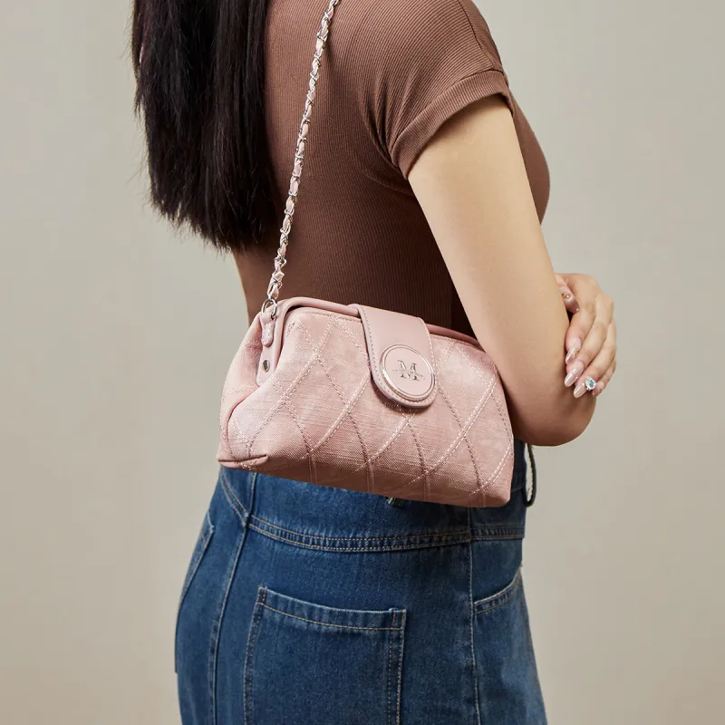 15 MINS Synthetic Leather Crossbody Bag Women's Dusty Pink/Dusty Blue-5