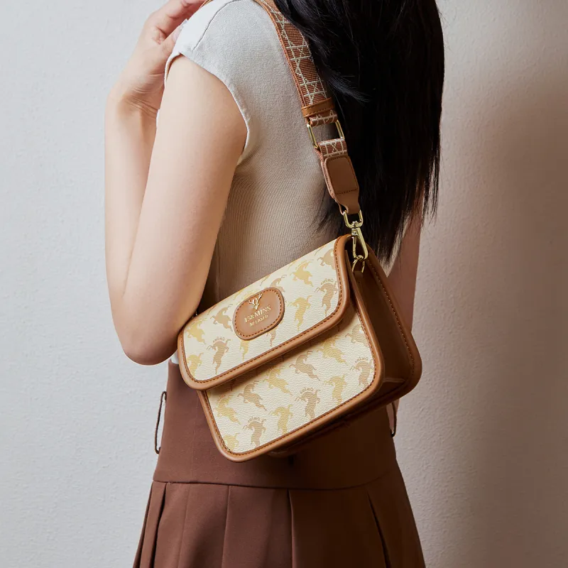 15 MINS PVC Small Square Bag Shoulder Bag Regular Women's Coffee/Beige Yellow-7
