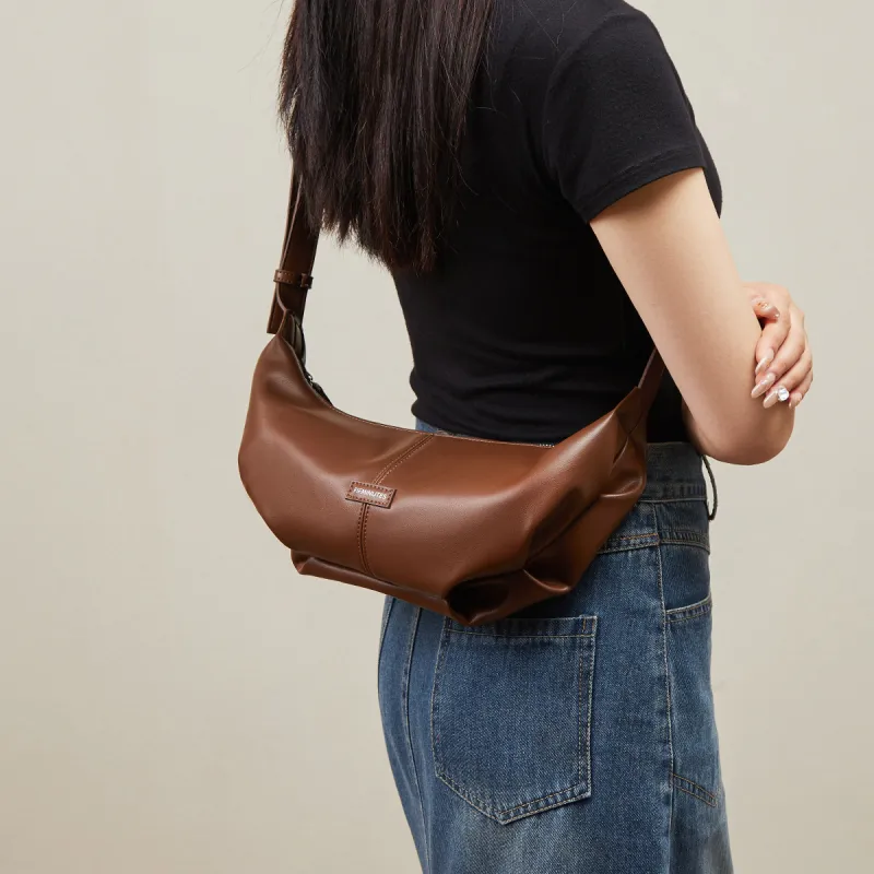 15 MINS Synthetic Leather Shoulder Bag Large Size Women's Coffee/Midnight Black-2