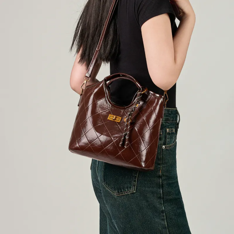 15 MINS Synthetic Leather One Shoulder Handbag, Crossbody Bag Regular Women's Ecru/Black/Coffee-7