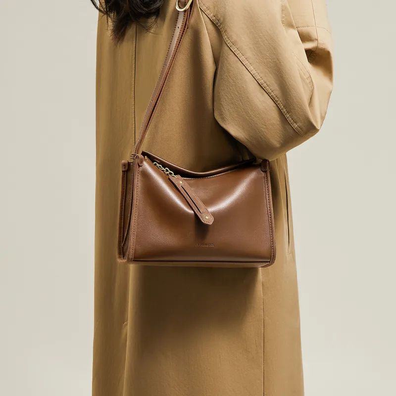 15 MINS Synthetic Leather Shoulder Bag Women's Cocoa Brown-2