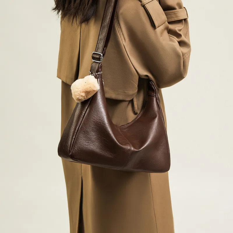 15 MINS Synthetic Leather Crossbody Bag Women's Coffee/Brown-5
