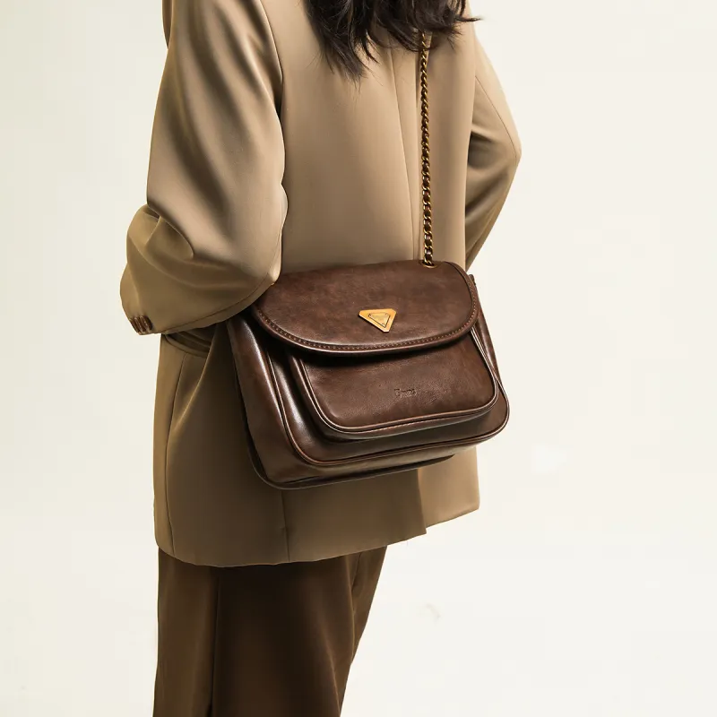 15 MINS Synthetic Leather Messenger Bag Crossbody Bag Shoulder Bag Regular Women's Coffee/Brown/Black-3
