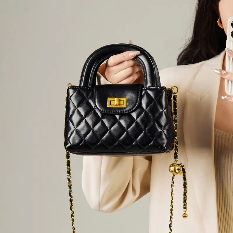 15 MINS Synthetic Leather Portable Crossbody Bag Shoulder Bag Mini Women's Pink/White/Black-11