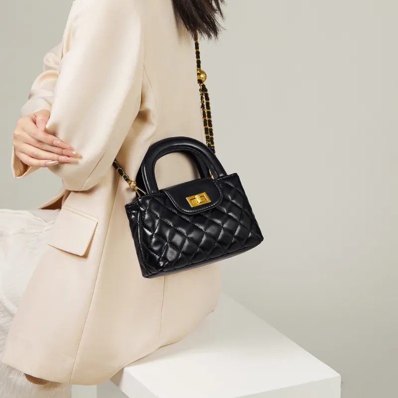 15 MINS Synthetic Leather Portable Crossbody Bag Shoulder Bag Mini Women's Pink/White/Black-12