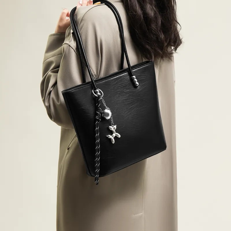 15 MINS Synthetic Leather Shoulder Bag Handbag Regular Women's Coffee/Black-5