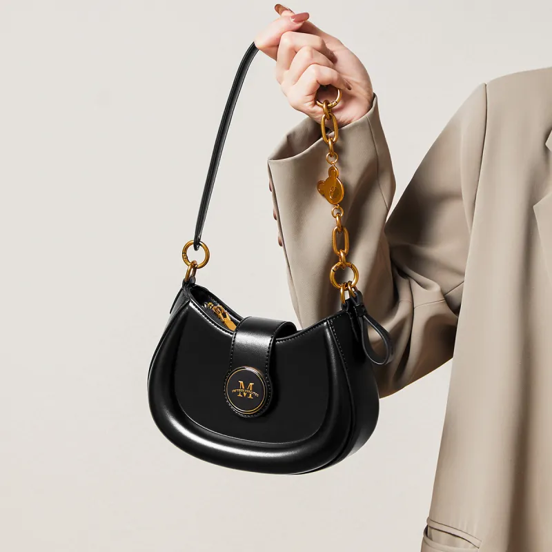15 MINS Synthetic Leather Shoulder Bag Crossbody Bag Shoulder Bag Regular Women's Ecru & Apricot/Midnight Black/Coffee-8