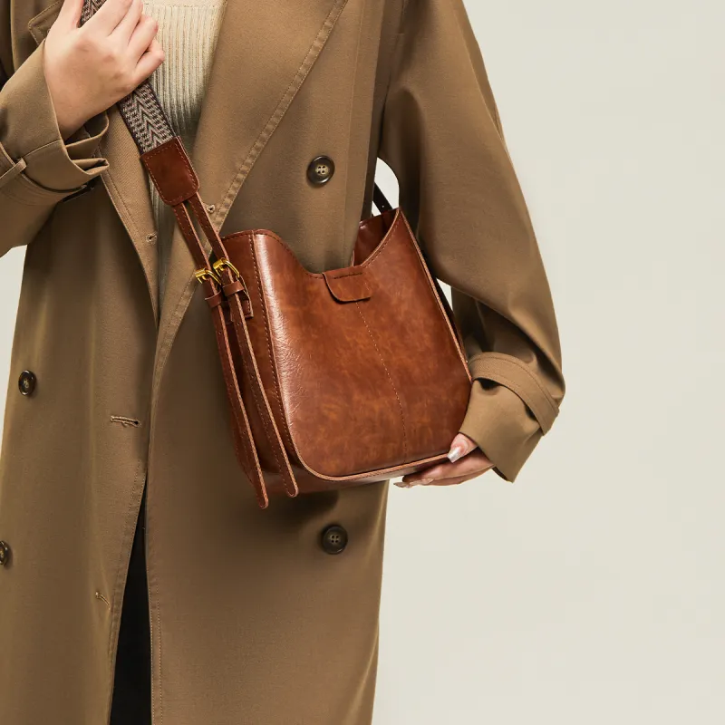 15 MINS Synthetic Leather Shoulder Bag Crossbody Bag Saddle Bag Regular Women's Coffee/Brown/Black-6