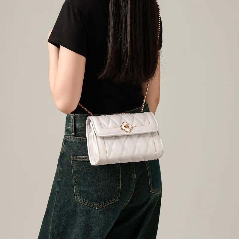 15 MINS Synthetic Leather Shoulder Bag, Crossbody Bag Women's Midnight Black/Ecru-6
