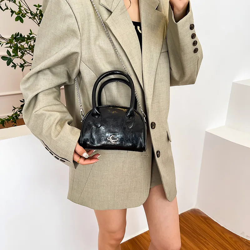 LOUIS ROYALN PU Crossbody One Shoulder Handbag Women's Silver/Black/Gold-5