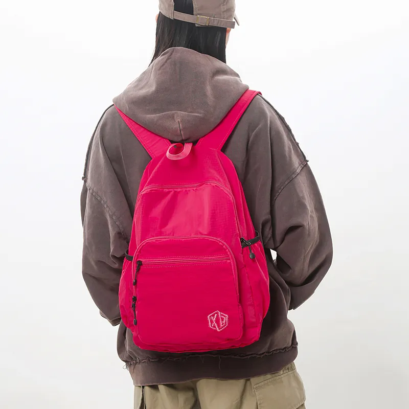 LOUIS ROYALN Nylon Backpack Large Size Unisex Khaki/Dragon Fruit/Gray/White/Green/Black/Pink/Red-15