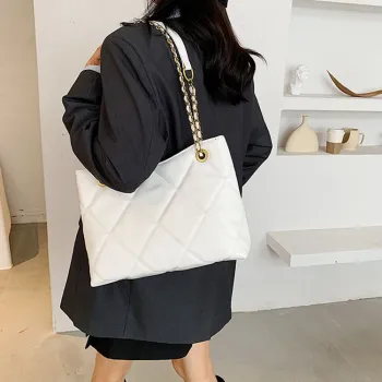 LOUIS ROYALN PU Shoulder Bag Regular Women's White/Black/Light Brown/Coffee