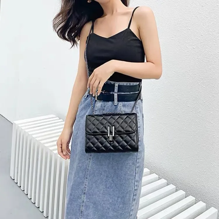 LOUIS ROYALN PU Shoulder Bag Small Size Large Size Unisex Black-1