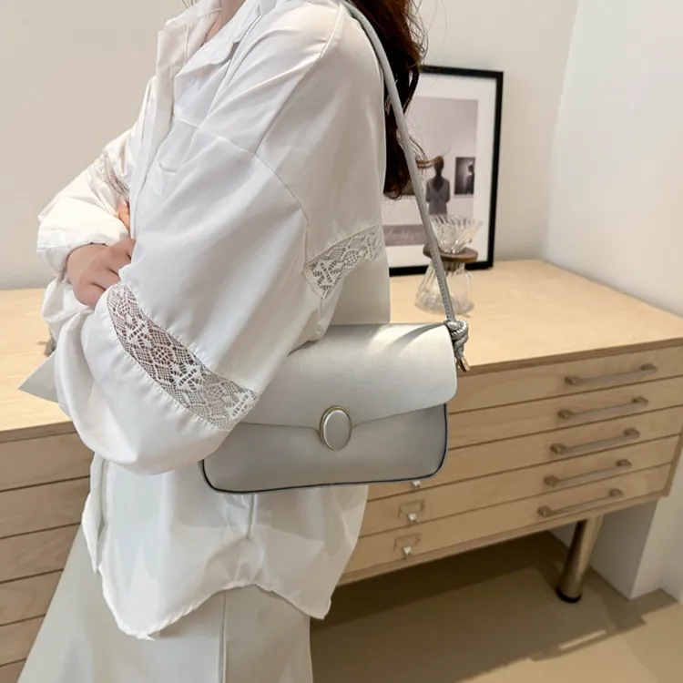 LOUIS ROYALN PU Shoulder Bag Small Square Bag Shoulder Bag Unisex Black/White/Silver/Khaki/Coffee-7