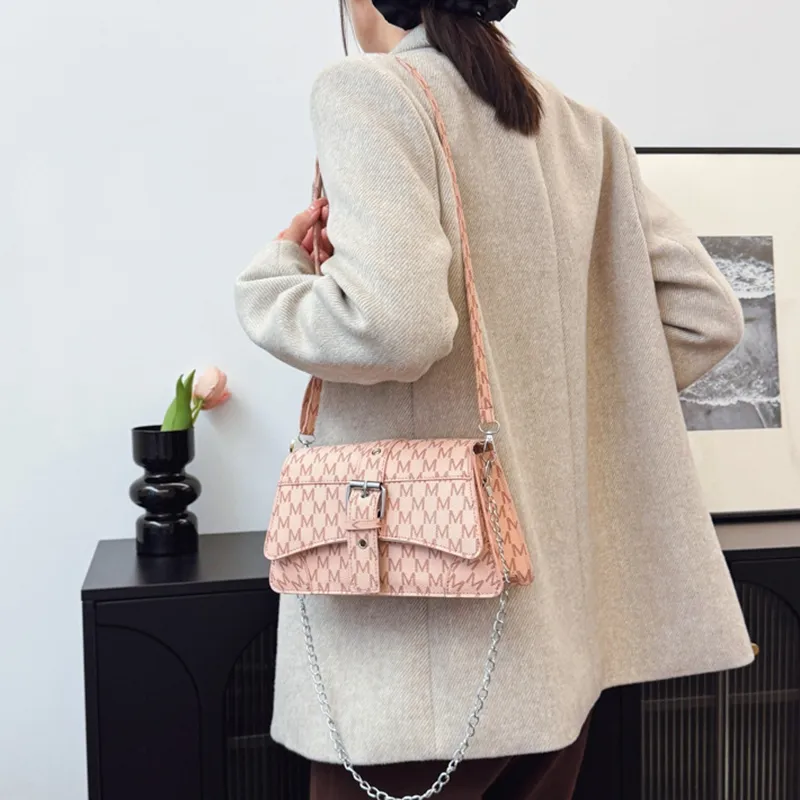 LOUIS ROYALN PU Shoulder Bag, Crossbody Bag Regular Women's Black/White/Pink/Brown/Coffee-5