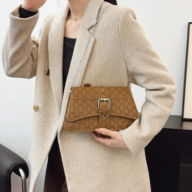 LOUIS ROYALN PU Shoulder Bag, Crossbody Bag Regular Women's Black/White/Pink/Brown/Coffee-7