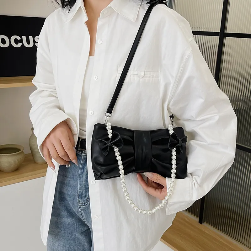 LOUIS ROYALN Pu Shoulder Bag, Crossbody Bag Regular Women's Moon White/Rouge Pink/Black-11