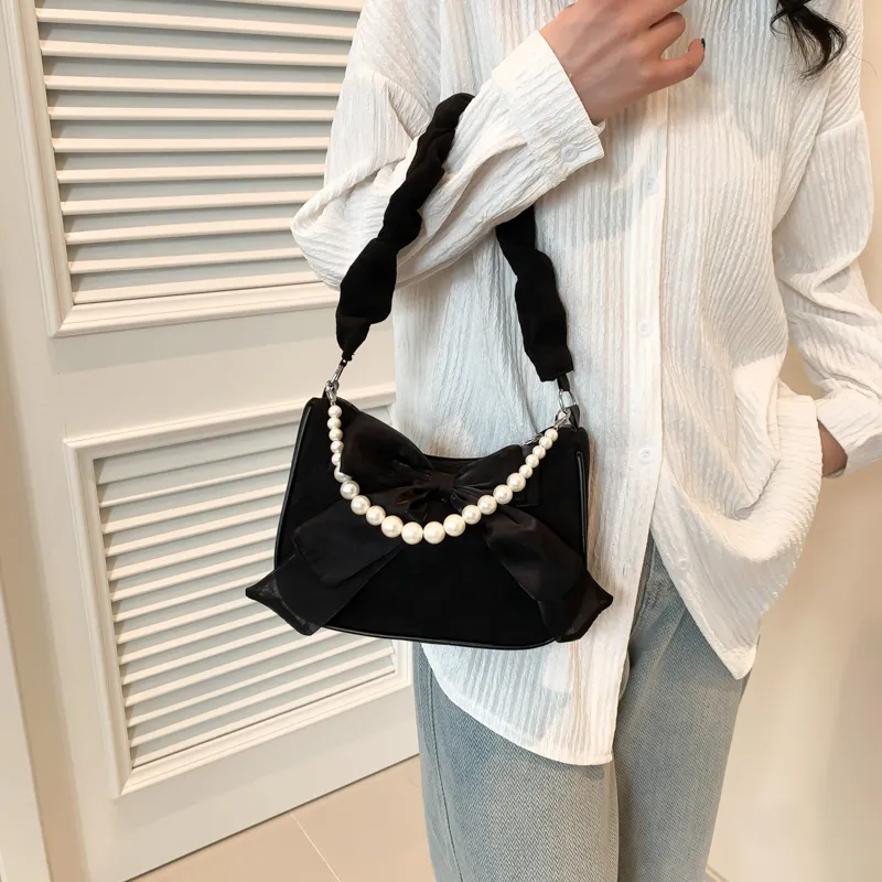 LOUIS ROYALN PU Underarm Shoulder Bag Women's White/Black/Pink-3