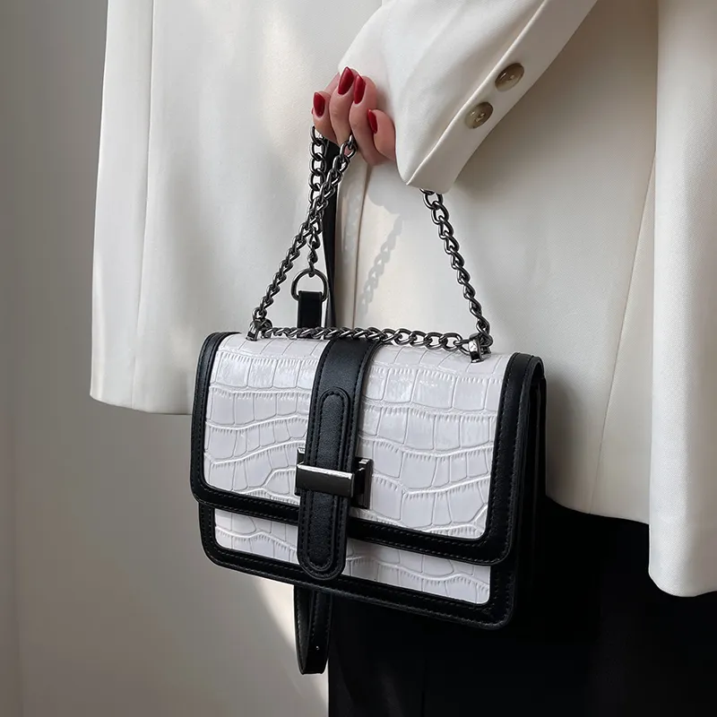 LOUIS ROYALN PU Crossbody Bag, Shoulder Bag Women's Black White/Black-1