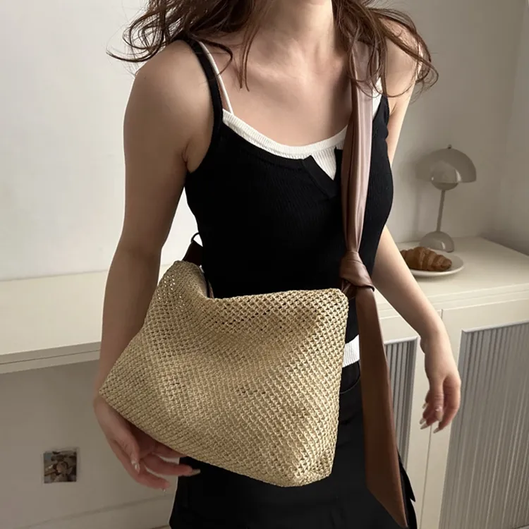 LOUIS ROYALN Woven Crossbody Bag Shoulder Bag Women's White/Black/Khaki/Brown-10