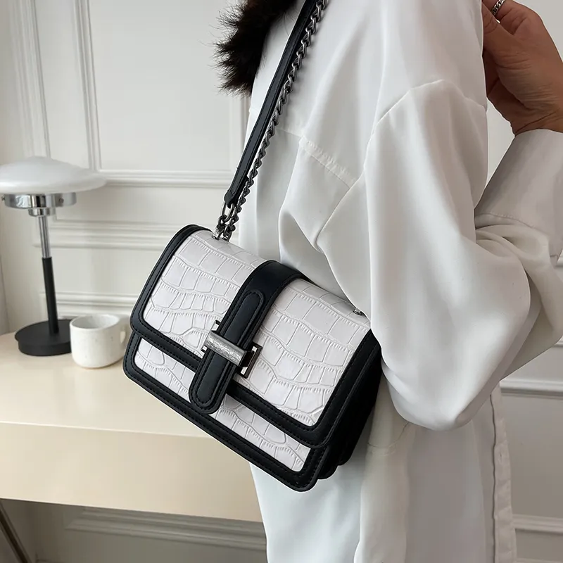 LOUIS ROYALN PU Crossbody Bag, Shoulder Bag Women's Black White/Black-2