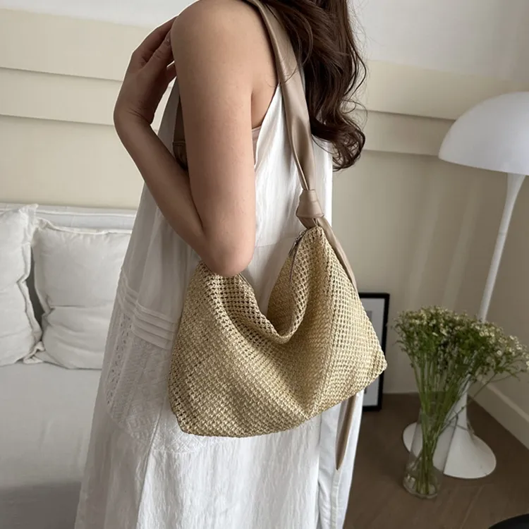 LOUIS ROYALN Woven Crossbody Bag Shoulder Bag Women's White/Black/Khaki/Brown-4