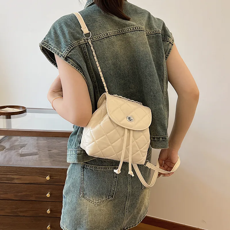 LOUIS ROYALN PU Backpack Unisex Silver/White/Black/Blue-7