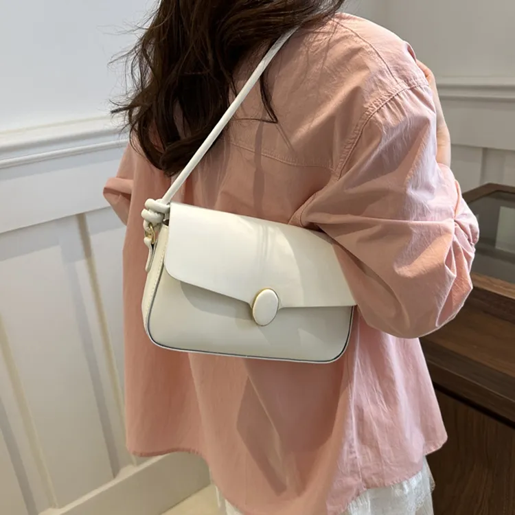 LOUIS ROYALN PU Shoulder Bag Small Square Bag Shoulder Bag Unisex Black/White/Silver/Khaki/Coffee-1