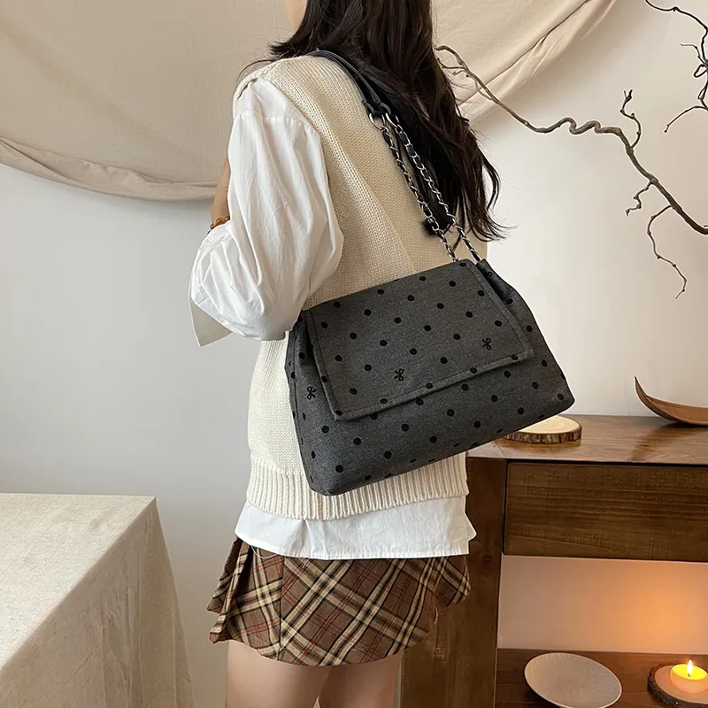 LOUIS ROYALN Nylon Shoulder Bag Regular Unisex Butterfly/Plaid/Polka Dot-10
