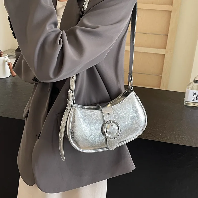 LOUIS ROYALN PU Crossbody Bag, Shoulder Bag Women's Rose Gold/Silver/Black-4