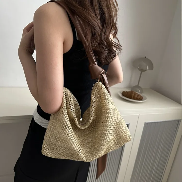 LOUIS ROYALN Woven Crossbody Bag Shoulder Bag Women's White/Black/Khaki/Brown-11