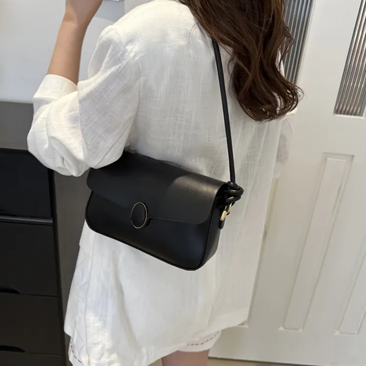 LOUIS ROYALN PU Shoulder Bag Small Square Bag Shoulder Bag Unisex Black/White/Silver/Khaki/Coffee-4
