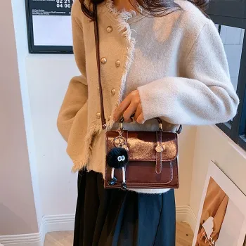 LOUIS ROYALN PU One Shoulder Crossbody Handbag Regular Unisex Coffee/Brown/Black