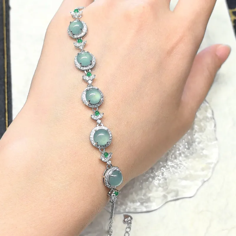 Viola Ice Glutinous Jadeite Bracelets Women's-2