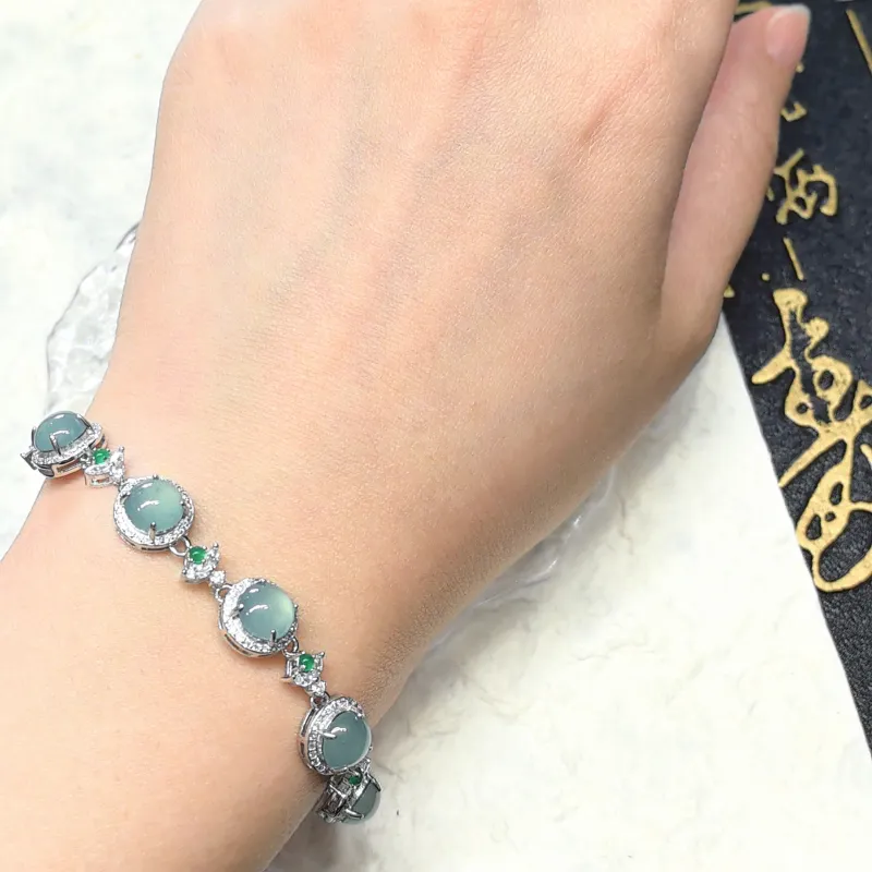 Viola Ice Glutinous Jadeite Bracelets Women's-5