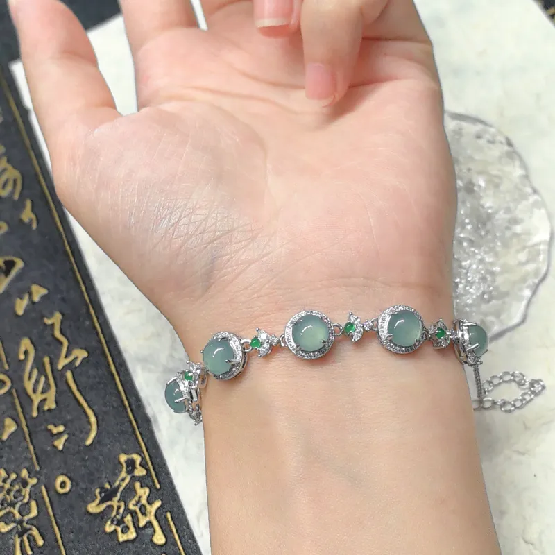 Viola Ice Glutinous Jadeite Bracelets Women's-4