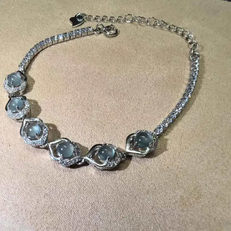 Viola Ice Glutinous Jadeite Bracelets Women's-4