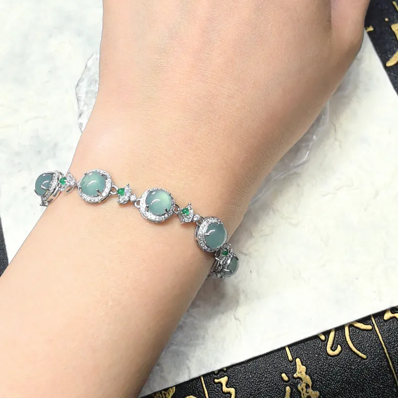 Viola Ice Glutinous Jadeite Bracelets Women's-3
