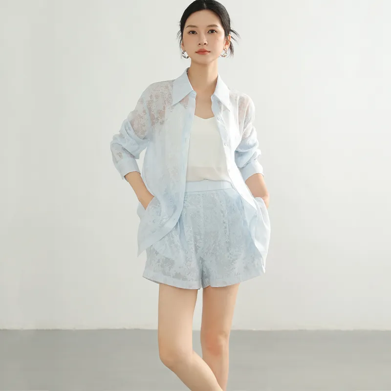 DianThia Shirt Shorts Casual Suit Women's-3