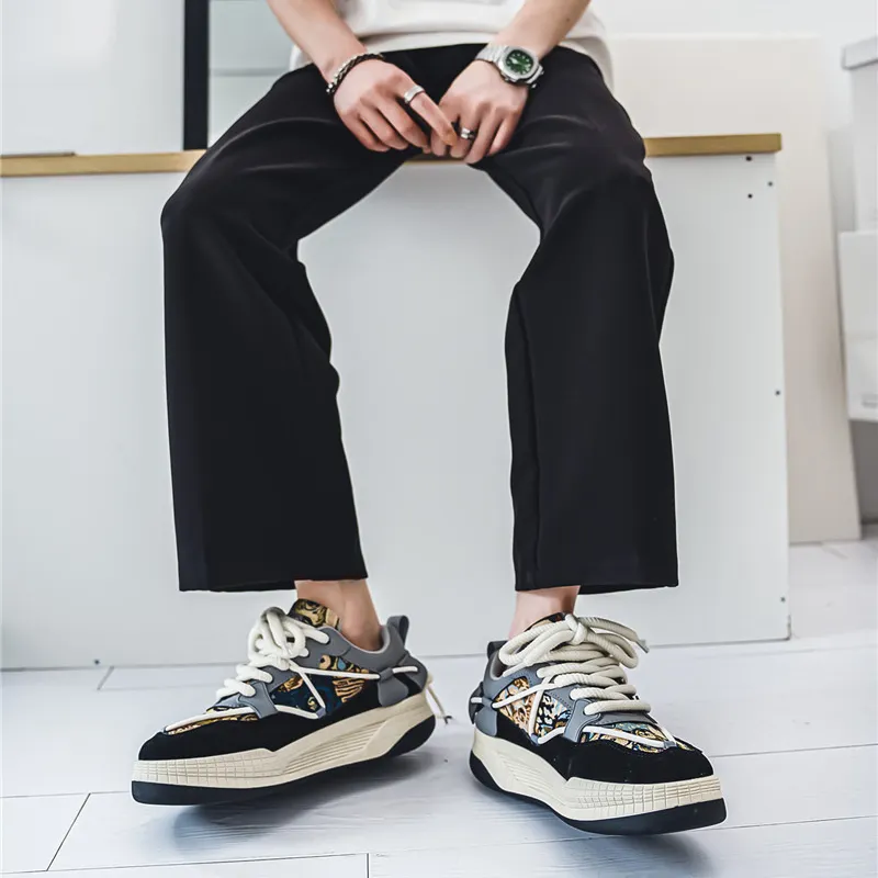 Swinsger Puffy Shoes Anti Slip And Wear Resistant Lightweight Low Top Skateboard Shoes Men's-1